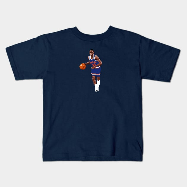 Terrell Brandon Pixel Dribble Kids T-Shirt by qiangdade